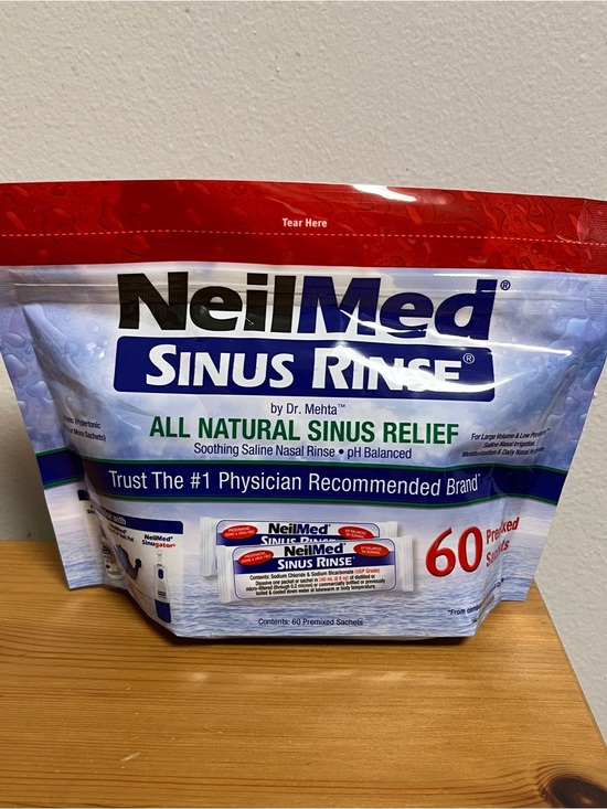 NeilMed Other - Sinus Rinse All Natural Sinus Relief - Red/White 60 pre-mixed packets